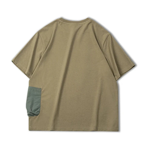 Outdoor Camp Print T-Shirt – Men’s Summer Tee with Waterproof Pocket